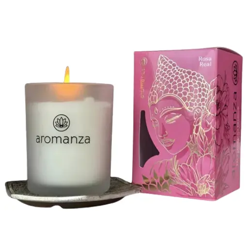 Vela premium aromanza rosa real